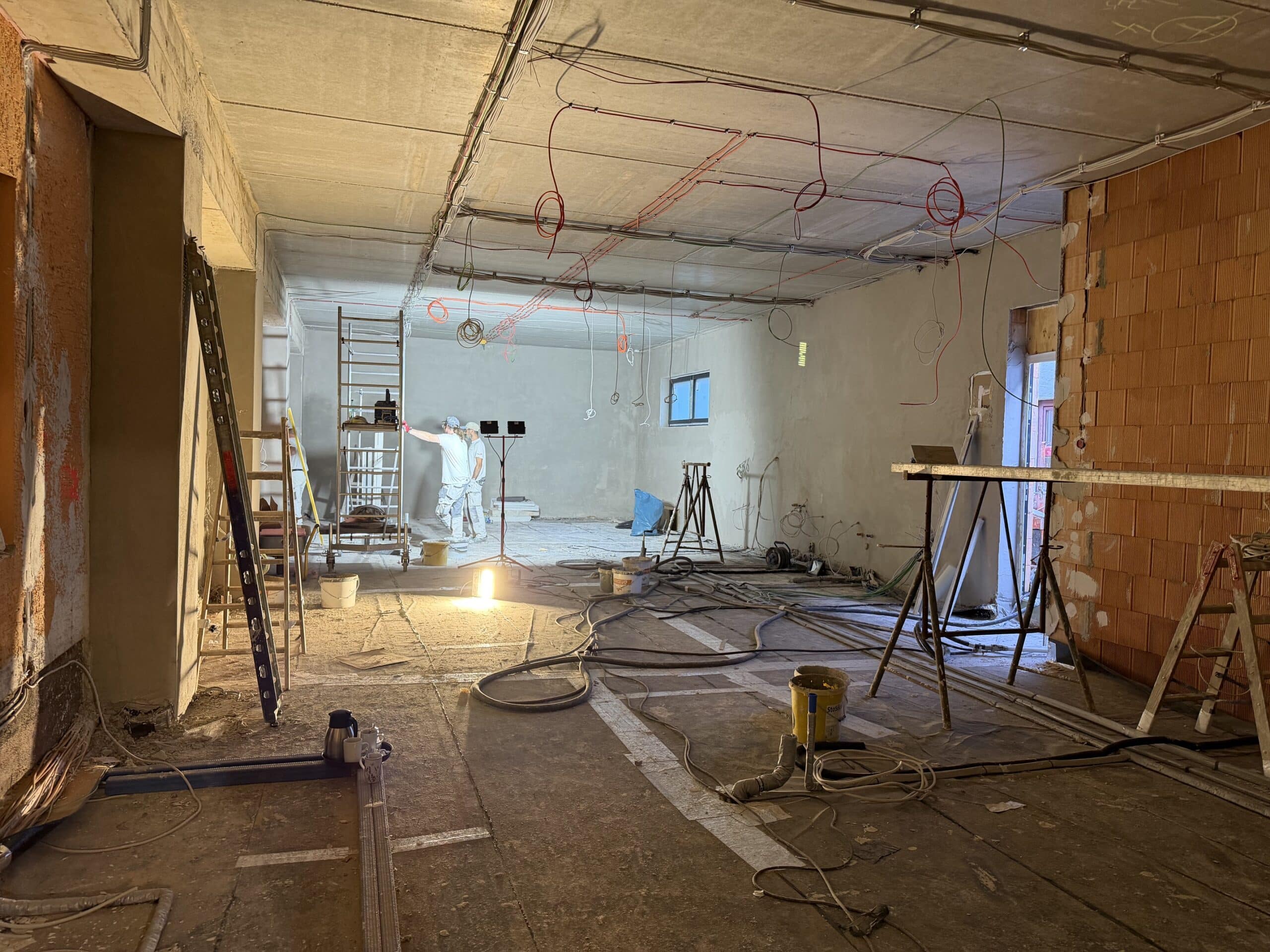 Anbau Hotel Heppe wird verputzt